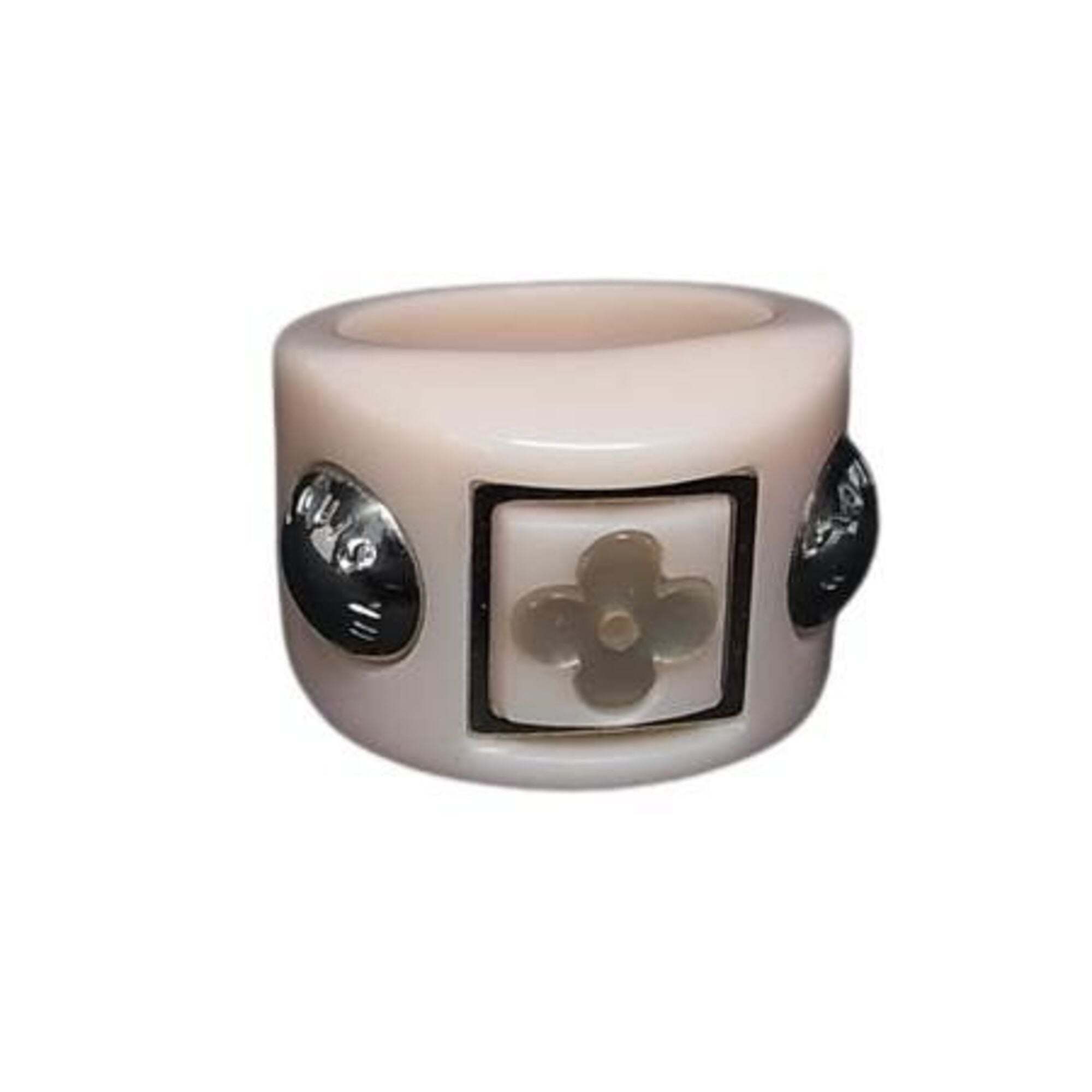 Louis Vuitton Berg Random Flower Ring M65955 Pink Resin Women's
